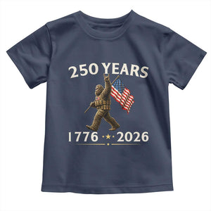 Bigfoot USA 250th Anniversary Toddler T Shirt Sasquatch 250 Years Vintage American Flag Patriotic 4th of July