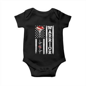 Cool Heart Surgery Warrior Baby Onesie Coronary Bypass Artery Open Heart Surgery Heartbeat American Flag