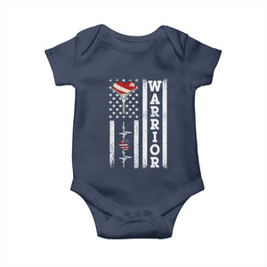 Cool Heart Surgery Warrior Baby Onesie Coronary Bypass Artery Open Heart Surgery Heartbeat American Flag