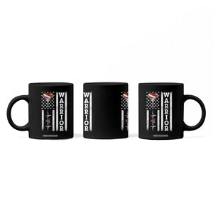 Cool Heart Surgery Warrior Coffee Mug Coronary Bypass Artery Open Heart Surgery Heartbeat American Flag