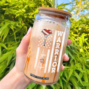 Cool Heart Surgery Warrior Glass Can Coronary Bypass Artery Open Heart Surgery Heartbeat American Flag