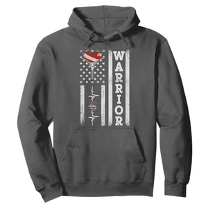Cool Heart Surgery Warrior Hoodie Coronary Bypass Artery Open Heart Surgery Heartbeat American Flag