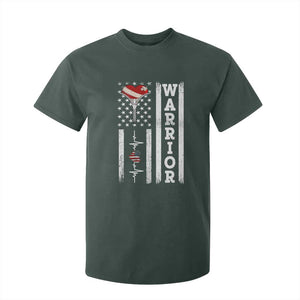 Cool Heart Surgery Warrior T Shirt For Kid Coronary Bypass Artery Open Heart Surgery Heartbeat American Flag