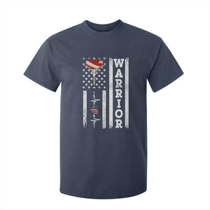 Cool Heart Surgery Warrior T Shirt For Kid Coronary Bypass Artery Open Heart Surgery Heartbeat American Flag