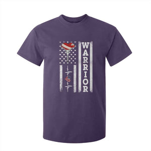 Cool Heart Surgery Warrior T Shirt For Kid Coronary Bypass Artery Open Heart Surgery Heartbeat American Flag