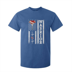 Cool Heart Surgery Warrior T Shirt For Kid Coronary Bypass Artery Open Heart Surgery Heartbeat American Flag
