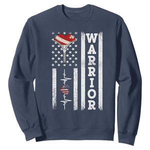 Cool Heart Surgery Warrior Sweatshirt Coronary Bypass Artery Open Heart Surgery Heartbeat American Flag