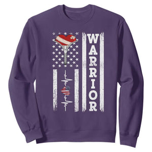 Cool Heart Surgery Warrior Sweatshirt Coronary Bypass Artery Open Heart Surgery Heartbeat American Flag