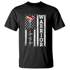 Cool Heart Surgery Warrior T Shirt Coronary Bypass Artery Open Heart Surgery Heartbeat American Flag