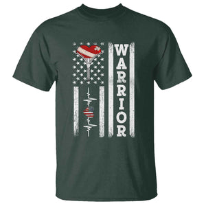 Cool Heart Surgery Warrior T Shirt Coronary Bypass Artery Open Heart Surgery Heartbeat American Flag