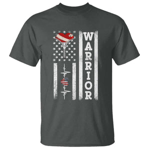 Cool Heart Surgery Warrior T Shirt Coronary Bypass Artery Open Heart Surgery Heartbeat American Flag