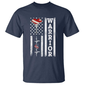 Cool Heart Surgery Warrior T Shirt Coronary Bypass Artery Open Heart Surgery Heartbeat American Flag