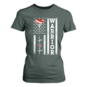 Cool Heart Surgery Warrior T Shirt For Women Coronary Bypass Artery Open Heart Surgery Heartbeat American Flag