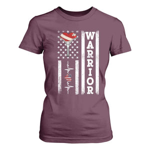 Cool Heart Surgery Warrior T Shirt For Women Coronary Bypass Artery Open Heart Surgery Heartbeat American Flag