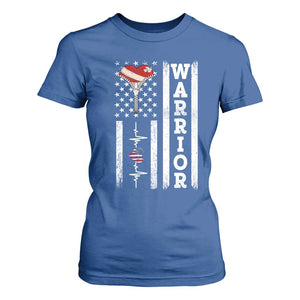 Cool Heart Surgery Warrior T Shirt For Women Coronary Bypass Artery Open Heart Surgery Heartbeat American Flag