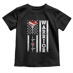 Cool Heart Surgery Warrior Toddler T Shirt Coronary Bypass Artery Open Heart Surgery Heartbeat American Flag