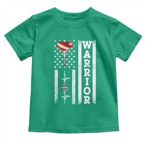 Cool Heart Surgery Warrior Toddler T Shirt Coronary Bypass Artery Open Heart Surgery Heartbeat American Flag