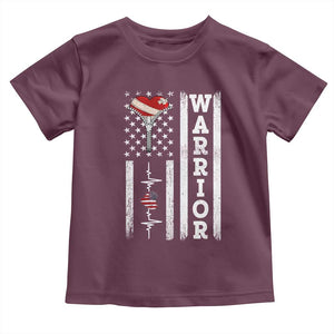 Cool Heart Surgery Warrior Toddler T Shirt Coronary Bypass Artery Open Heart Surgery Heartbeat American Flag
