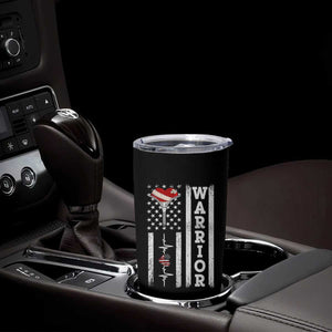 Cool Heart Surgery Warrior Tumbler Cup Coronary Bypass Artery Open Heart Surgery Heartbeat American Flag