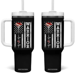 Cool Heart Surgery Warrior Tumbler With Handle Coronary Bypass Artery Open Heart Surgery Heartbeat American Flag