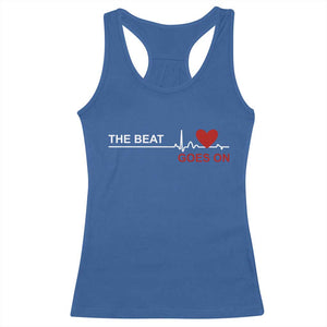 Cool Heart Surgery Survivor Racerback Tank Top Heart Attack Surgery The Beat Goes On Rehab Recover
