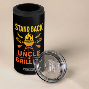 Stand Back Uncle Is Grilling 4 in 1 Can Cooler Tumbler Funny Fathers Day BBQ