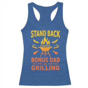Funny Grilling Bonus Dad Racerback Tank Top BBQ Stepdad Grill Masters Sarcastic