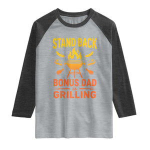 Funny Grilling Bonus Dad Raglan Shirt BBQ Stepdad Grill Masters Sarcastic