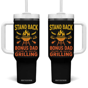 Funny Grilling Bonus Dad Tumbler With Handle BBQ Stepdad Grill Masters Sarcastic