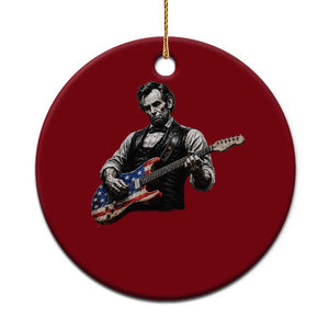 Vintage Abraham Lincoln Abe Lincoln Playing Guitar Ceramic Ornament Humor Patriotic TS10 1pc Red Print Your Wear