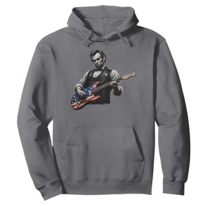 Vintage Abraham Lincoln Abe Lincoln Playing Guitar Hoodie Humor Patriotic TS10 Charcoal Print Your Wear