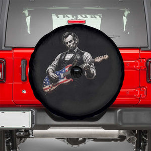 Vintage Abraham Lincoln Abe Lincoln Playing Guitar Spare Tire Cover Humor Patriotic TS10 Black Print Your Wear