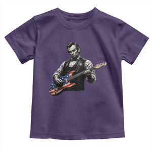 Vintage Abraham Lincoln Abe Lincoln Playing Guitar Toddler T Shirt Humor Patriotic TS10 Purple Print Your Wear
