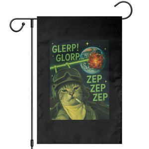 Funny UFO Alien Cat Selfie Garden Flag Retro Space Sci-Fi Cat Pilot TS10 Black Print Your Wear