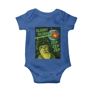 Funny UFO Alien Cat Selfie Baby Onesie Retro Space Sci-Fi Cat Pilot TS10 Royal Blue Print Your Wear