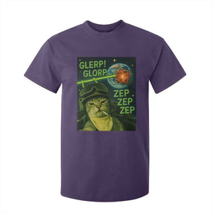 Funny UFO Alien Cat Selfie T Shirt For Kid Retro Space Sci-Fi Cat Pilot TS10 Purple Print Your Wear