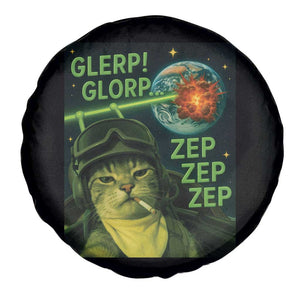 Funny UFO Alien Cat Selfie Spare Tire Cover Retro Space Sci-Fi Cat Pilot TS10 Print Your Wear