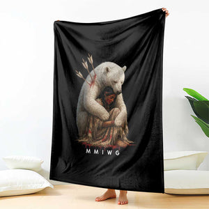 MMIW Native American Throw Blanket Spirit Bear Protecting Indigenous Woman MMIWG TS10 Print Your Wear