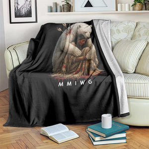 MMIW Native American Throw Blanket Spirit Bear Protecting Indigenous Woman MMIWG TS10 Print Your Wear