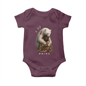 MMIW Native American Baby Onesie Spirit Bear Protecting Indigenous Woman MMIWG TS10 Maroon Print Your Wear