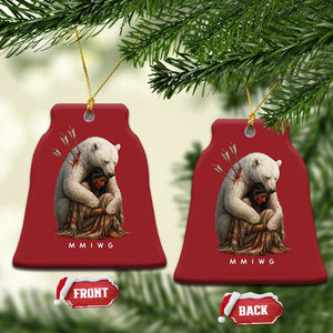 MMIW Native American Christmas Ornament Spirit Bear Protecting Indigenous Woman MMIWG TS10 Bell Flake Red Print Your Wear
