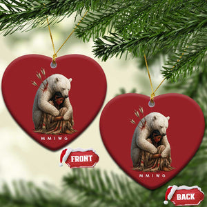 MMIW Native American Christmas Ornament Spirit Bear Protecting Indigenous Woman MMIWG TS10 Heart Red Print Your Wear