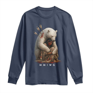 MMIW Native American Long Sleeve Shirt Spirit Bear Protecting Indigenous Woman MMIWG TS10 Navy Print Your Wear