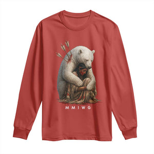 MMIW Native American Long Sleeve Shirt Spirit Bear Protecting Indigenous Woman MMIWG TS10 Red Print Your Wear