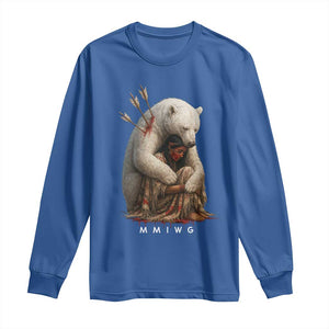 MMIW Native American Long Sleeve Shirt Spirit Bear Protecting Indigenous Woman MMIWG TS10 Royal Blue Print Your Wear