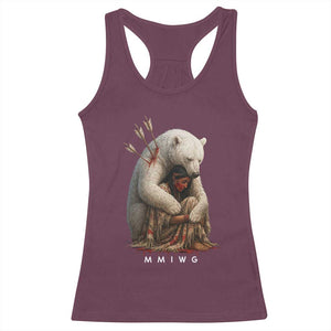 MMIW Native American Racerback Tank Top Spirit Bear Protecting Indigenous Woman MMIWG TS10 Maroon Print Your Wear