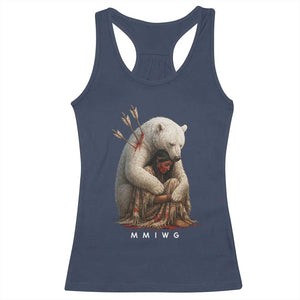 MMIW Native American Racerback Tank Top Spirit Bear Protecting Indigenous Woman MMIWG TS10 Navy Print Your Wear