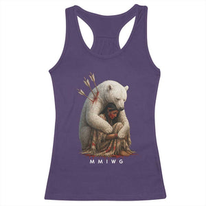 MMIW Native American Racerback Tank Top Spirit Bear Protecting Indigenous Woman MMIWG TS10 Purple Print Your Wear