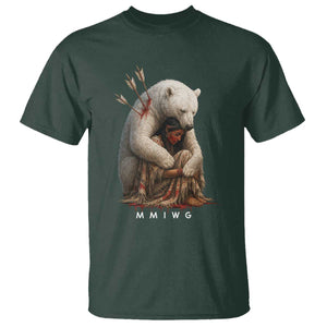 MMIW Native American T Shirt Spirit Bear Protecting Indigenous Woman MMIWG TS10 Dark Forest Green Print Your Wear