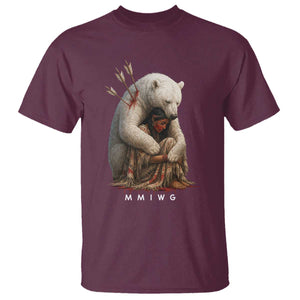 MMIW Native American T Shirt Spirit Bear Protecting Indigenous Woman MMIWG TS10 Maroon Print Your Wear